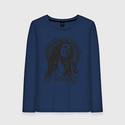 Лонгслив хлопковый женский Bob Marley: Island, цвет: тёмно-синий