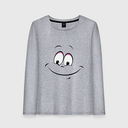Лонгслив хлопковый женский Позитив со всех сторон, цвет: меланж
