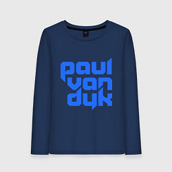 Лонгслив хлопковый женский Paul van Dyk: Filled, цвет: тёмно-синий