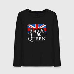 Лонгслив хлопковый женский Queen UK, цвет: черный