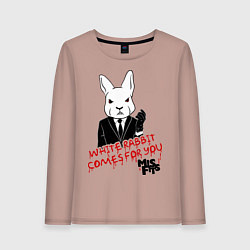 Лонгслив хлопковый женский Misfits: White rabbit, цвет: пыльно-розовый