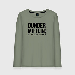 Лонгслив хлопковый женский Dunder Mifflin, цвет: авокадо