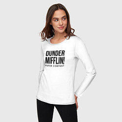 Лонгслив хлопковый женский Dunder Mifflin, цвет: белый — фото 2