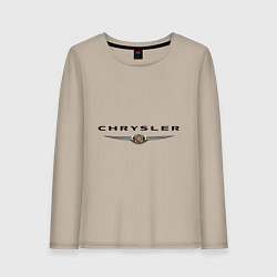 Лонгслив хлопковый женский Chrysler logo, цвет: миндальный