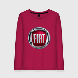 Лонгслив хлопковый женский FIAT logo, цвет: маджента