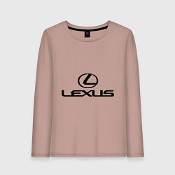 Лонгслив хлопковый женский Lexus logo, цвет: пыльно-розовый