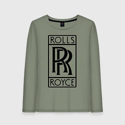 Лонгслив хлопковый женский Rolls-Royce logo, цвет: авокадо