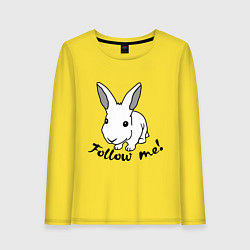 Лонгслив хлопковый женский Rabbit: follow me, цвет: желтый