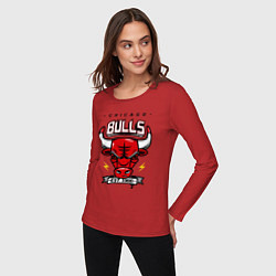 Лонгслив хлопковый женский Chicago Bulls est. 1966, цвет: красный — фото 2