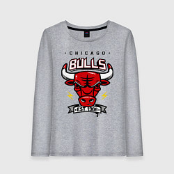 Лонгслив хлопковый женский Chicago Bulls est. 1966, цвет: меланж
