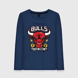 Лонгслив хлопковый женский Chicago Bulls est. 1966, цвет: тёмно-синий