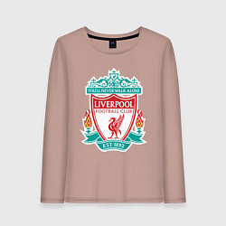 Лонгслив хлопковый женский Liverpool FC, цвет: пыльно-розовый