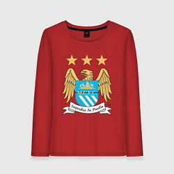 Лонгслив хлопковый женский Manchester City FC, цвет: красный