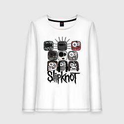 Лонгслив хлопковый женский Slipknot Masks, цвет: белый