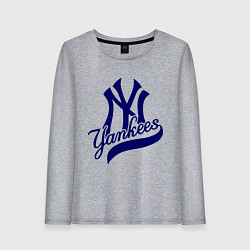 Лонгслив хлопковый женский NY - Yankees, цвет: меланж