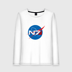 Лонгслив хлопковый женский NASA N7, цвет: белый