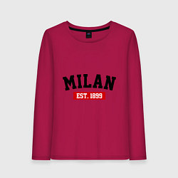 Лонгслив хлопковый женский FC Milan Est. 1899, цвет: маджента