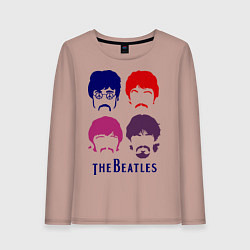 Лонгслив хлопковый женский The Beatles faces, цвет: пыльно-розовый