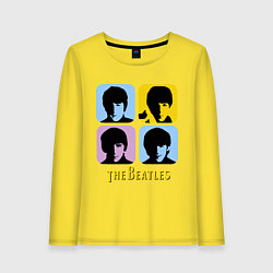 Лонгслив хлопковый женский The Beatles: pop-art, цвет: желтый