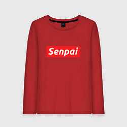 Лонгслив хлопковый женский Senpai Supreme, цвет: красный