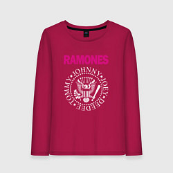 Лонгслив хлопковый женский Ramones Boyband, цвет: маджента