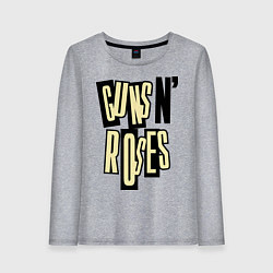 Лонгслив хлопковый женский Guns n Roses: cream, цвет: меланж