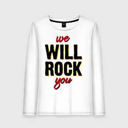 Лонгслив хлопковый женский We will rock you!, цвет: белый