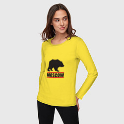 Лонгслив хлопковый женский Moscow Bear, цвет: желтый — фото 2