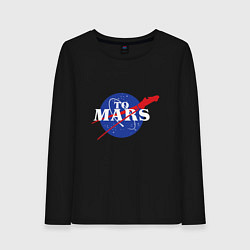 Лонгслив хлопковый женский На Марс, цвет: черный