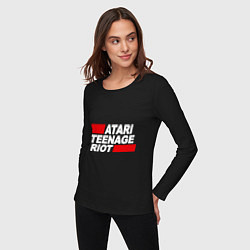 Лонгслив хлопковый женский Atari Teenage Riot, цвет: черный — фото 2