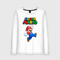 Лонгслив хлопковый женский Super Mario, цвет: белый
