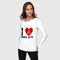 Лонгслив хлопковый женский I love Jared Leto, цвет: белый — фото 2