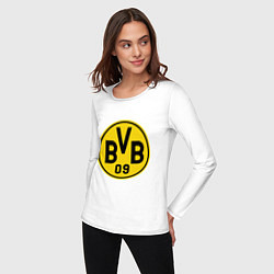 Лонгслив хлопковый женский BVB 09, цвет: белый — фото 2