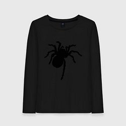 Лонгслив хлопковый женский Черный паук, цвет: черный