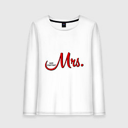 Лонгслив хлопковый женский Mrs: Just married, цвет: белый