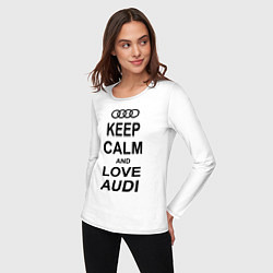 Лонгслив хлопковый женский Keep Calm & Love Audi, цвет: белый — фото 2