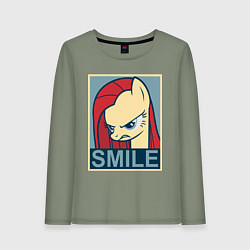 Лонгслив хлопковый женский MLP: Smile, цвет: авокадо
