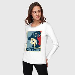 Лонгслив хлопковый женский MLP: Yes I Can, цвет: белый — фото 2
