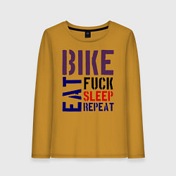 Женский лонгслив Bike eat sleep repeat