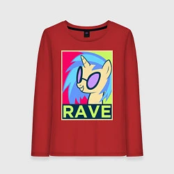 Лонгслив хлопковый женский DJ Pon-3 RAVE, цвет: красный