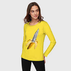 Лонгслив хлопковый женский Banana Knife, цвет: желтый — фото 2
