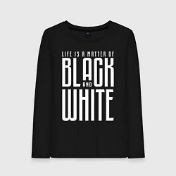 Лонгслив хлопковый женский Juventus: Black & White, цвет: черный