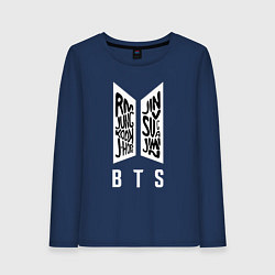 Лонгслив хлопковый женский BTS Band, цвет: тёмно-синий