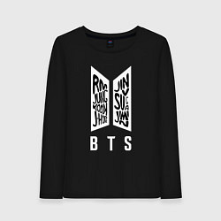 Лонгслив хлопковый женский BTS Band, цвет: черный