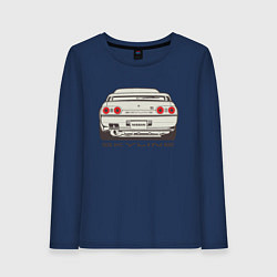 Лонгслив хлопковый женский Nissan Skyline R32, цвет: тёмно-синий