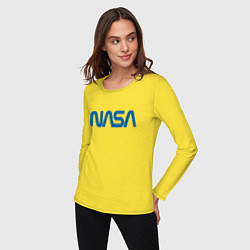 Лонгслив хлопковый женский NASA, цвет: желтый — фото 2