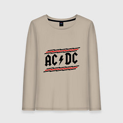 Лонгслив хлопковый женский AC/DC Voltage, цвет: миндальный
