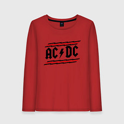 Лонгслив хлопковый женский AC/DC Voltage, цвет: красный