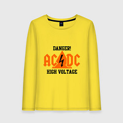Лонгслив хлопковый женский AC/DC: High Voltage, цвет: желтый