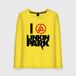 Лонгслив хлопковый женский I love Linkin Park, цвет: желтый